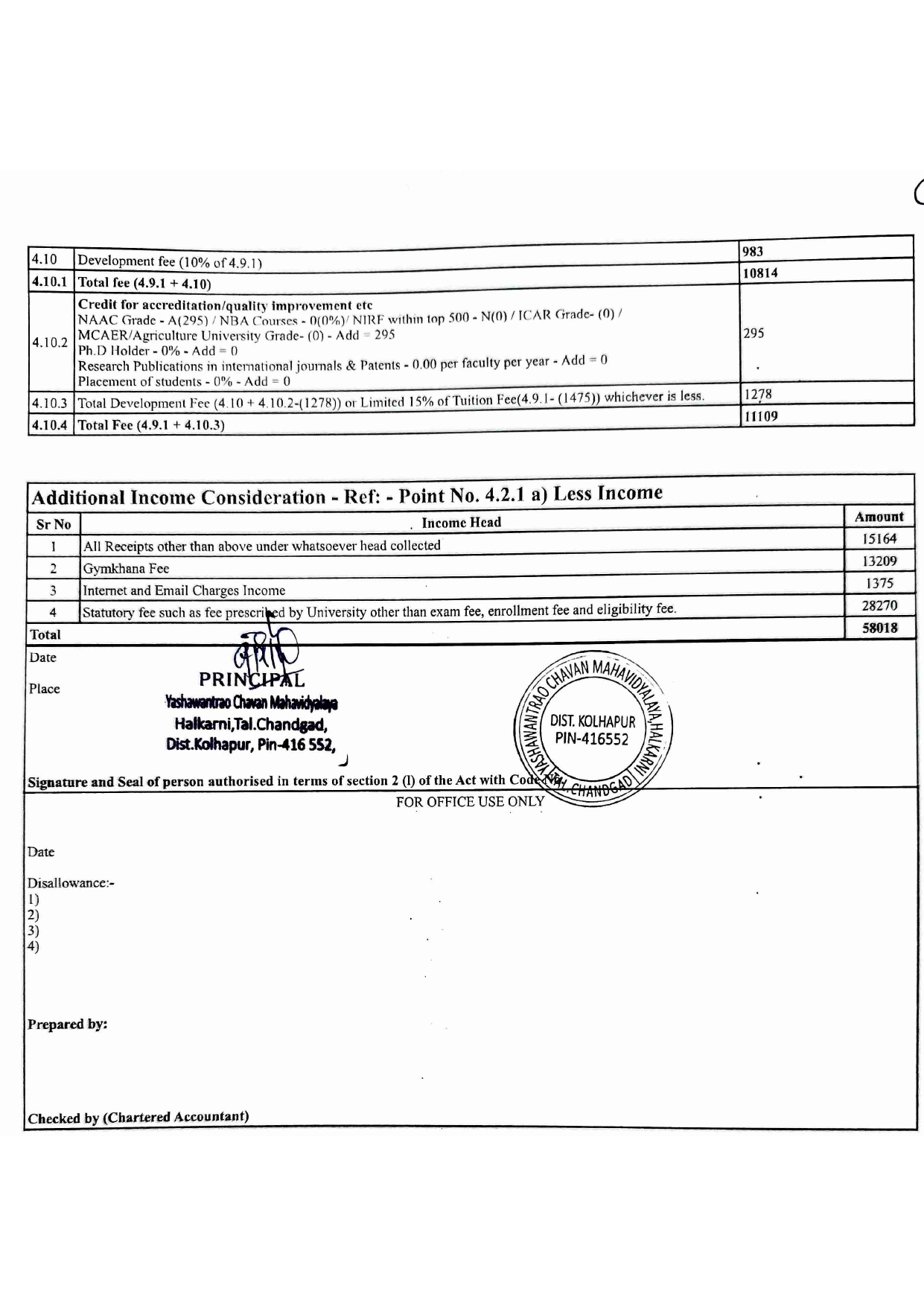 Online proposal of approval of Fee_2026-27